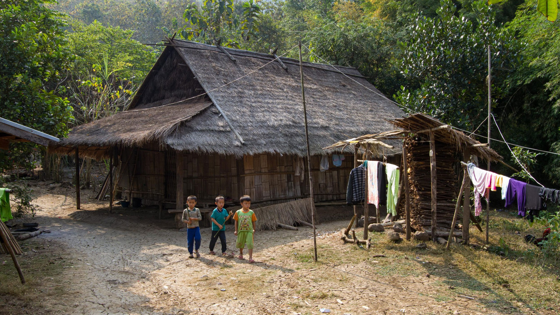 A photo of a local hill tribe in Laos