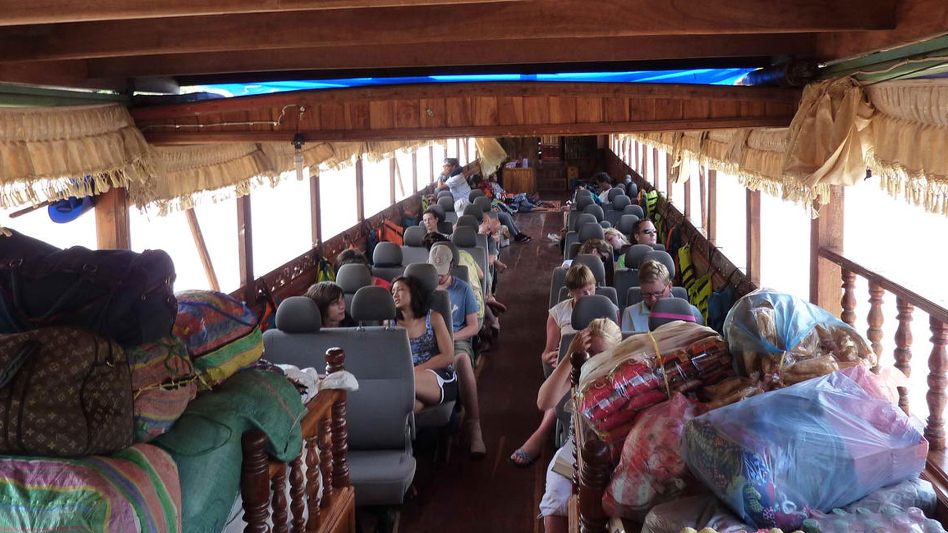A photo of a boat trip down the Mekong River