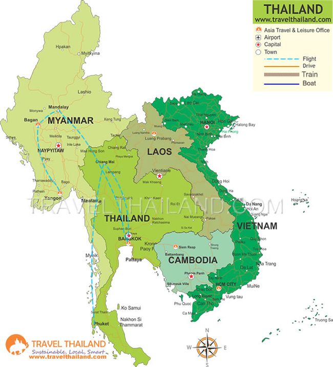 The Treasures of Thailand & Myanmar - 12 days router map